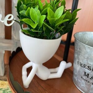 6x$15. White Planter with Green Faux Plant